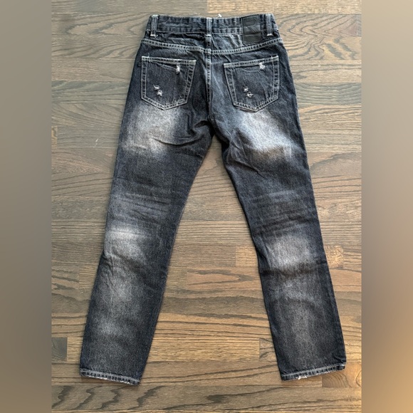 LR Scoop Stylish Distressed patch Kids Jeans 12 NWOT - Picture 2 of 7